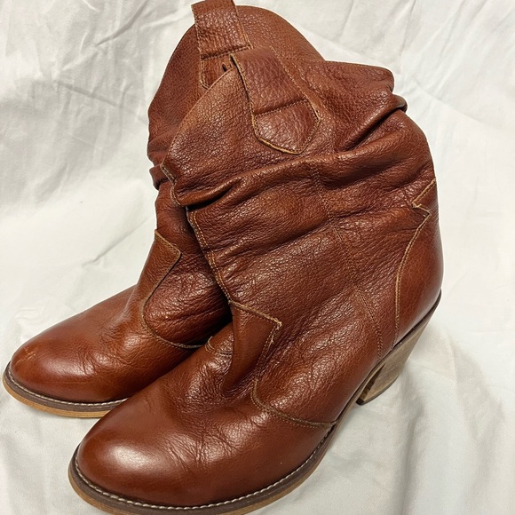 Jeffrey Campbell Ibiza Last Vinton western brown wooden heels  bootie size 9 - Picture 3 of 8